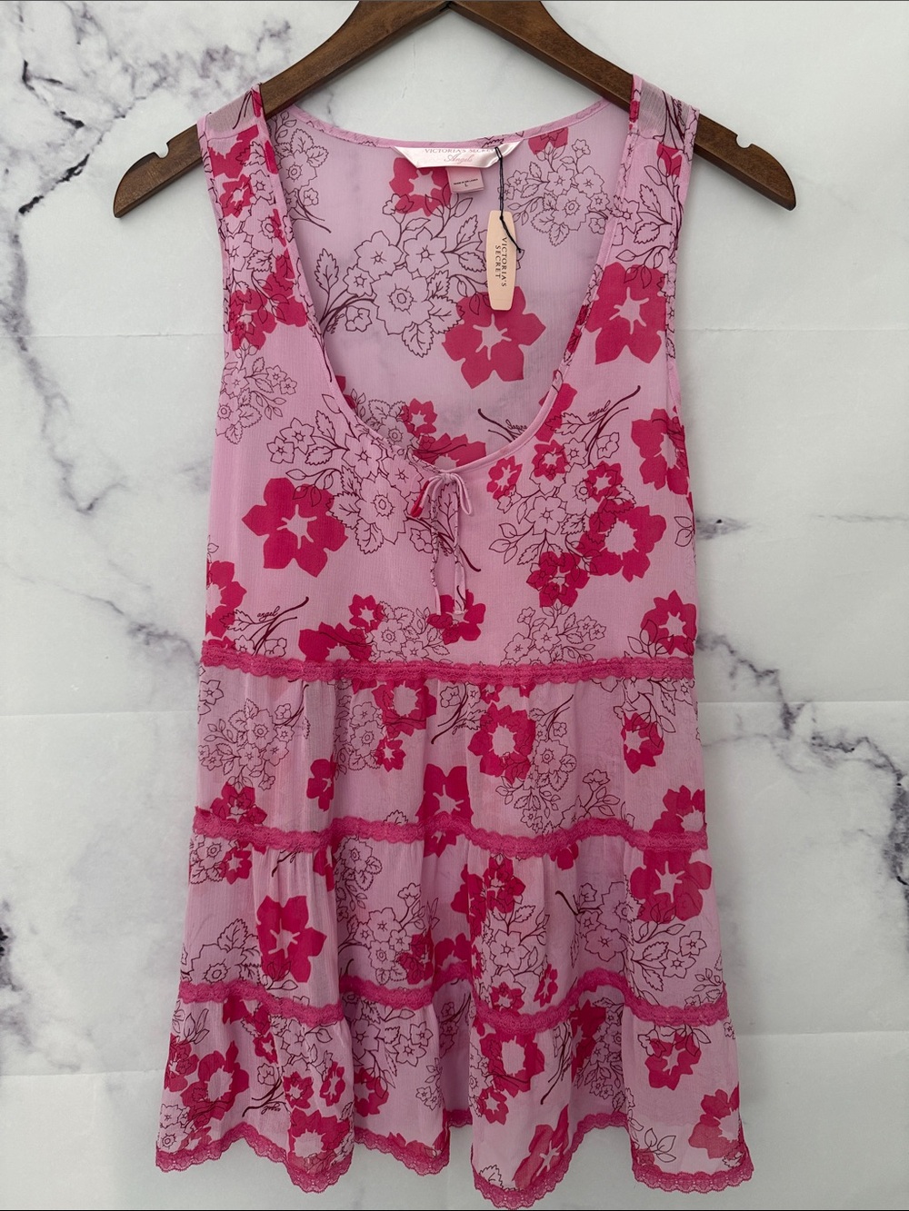 Victoria’s Secret Angels pink floral nightgown size large
